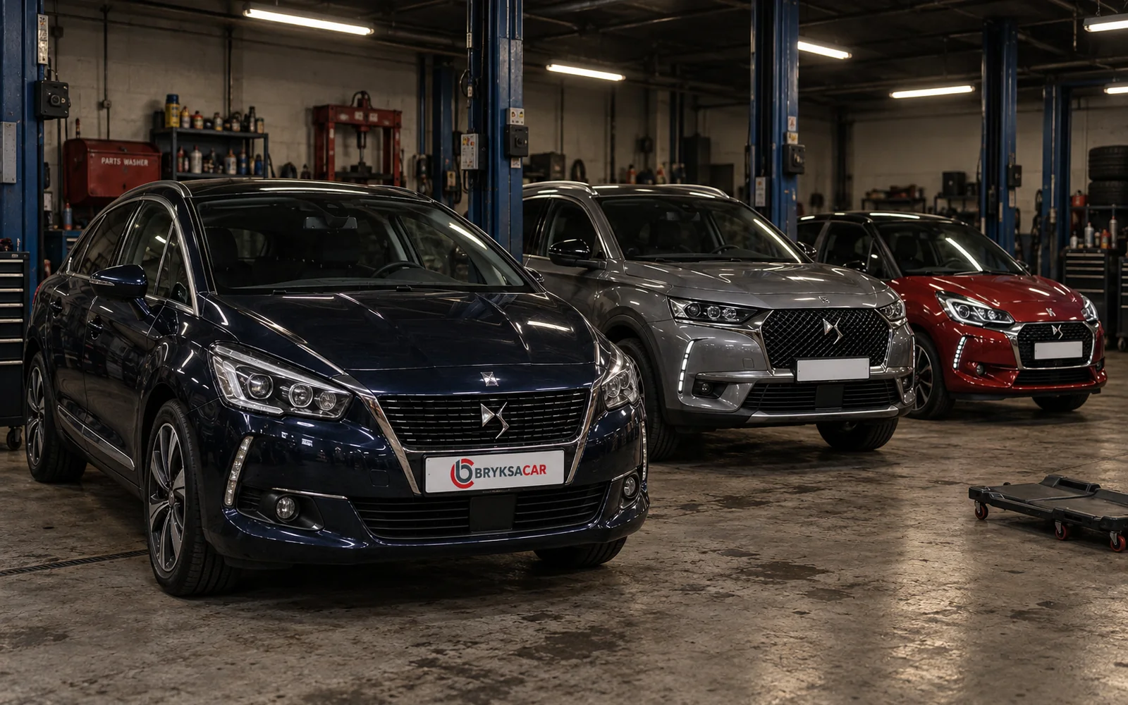 DS DS5, DS7 i DS3 w hali warsztatu