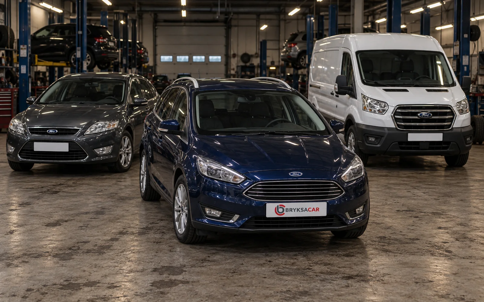 Ford Focus, Mondeo i Transit w hali warsztatu