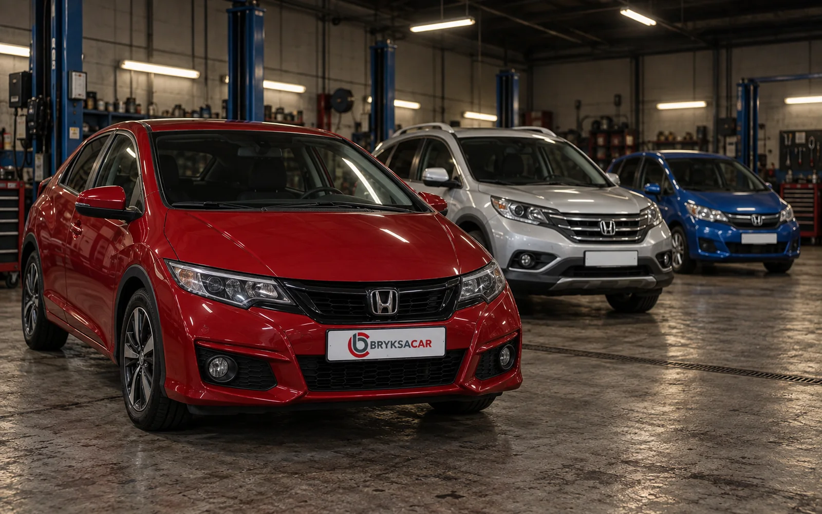 Honda Civic, CR-V i Jazz w hali warsztatu
