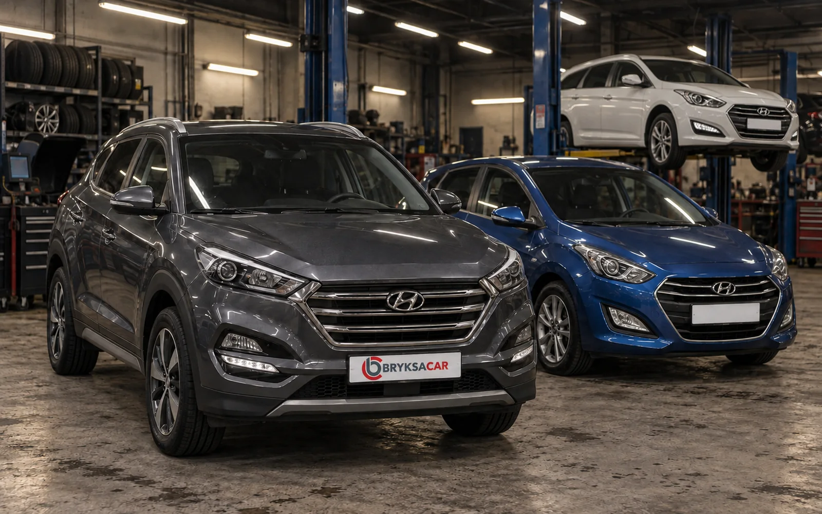 Hyundai Tucson, i30 i i40 w hali warsztatu