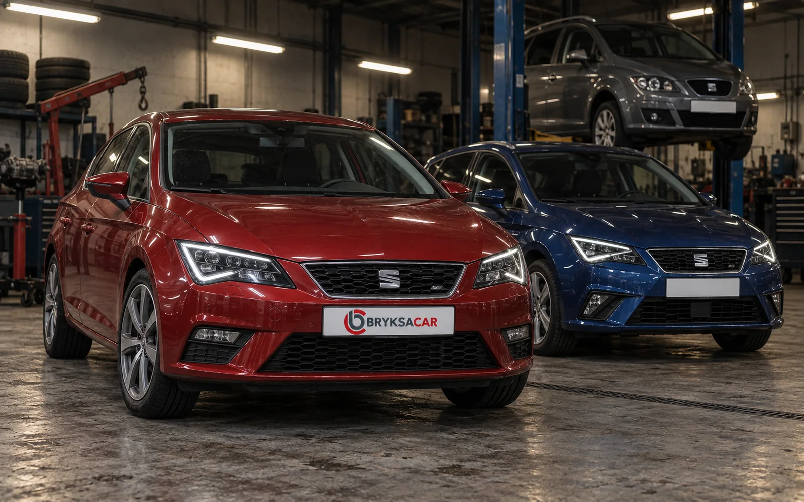 Seat Leon, Ibiza i Altea XL w hali warsztatu