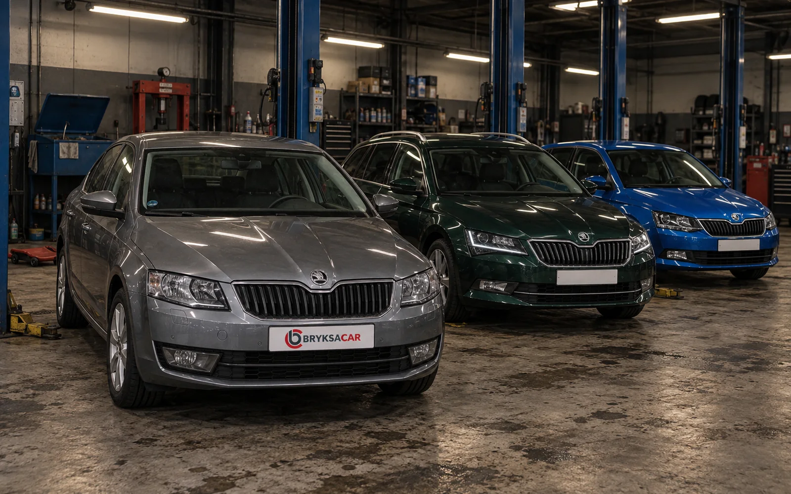 Skoda Octavia, Superb i Fabia w hali warsztatu