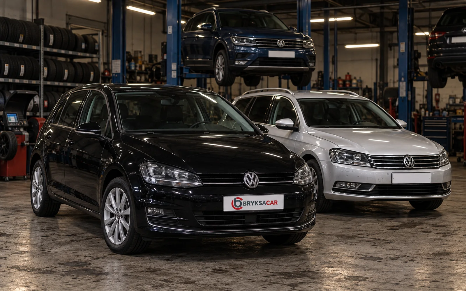 Volkswagen Golf, Passat i Tiguan w hali warsztatu
