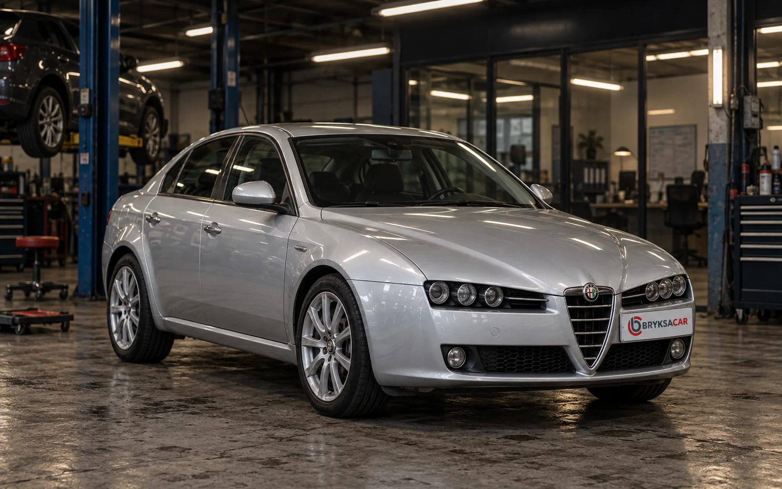 Alfa Romeo 159 w hali warsztatu