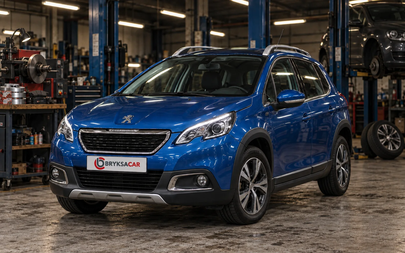 Peugeot 2008 w hali warsztatu