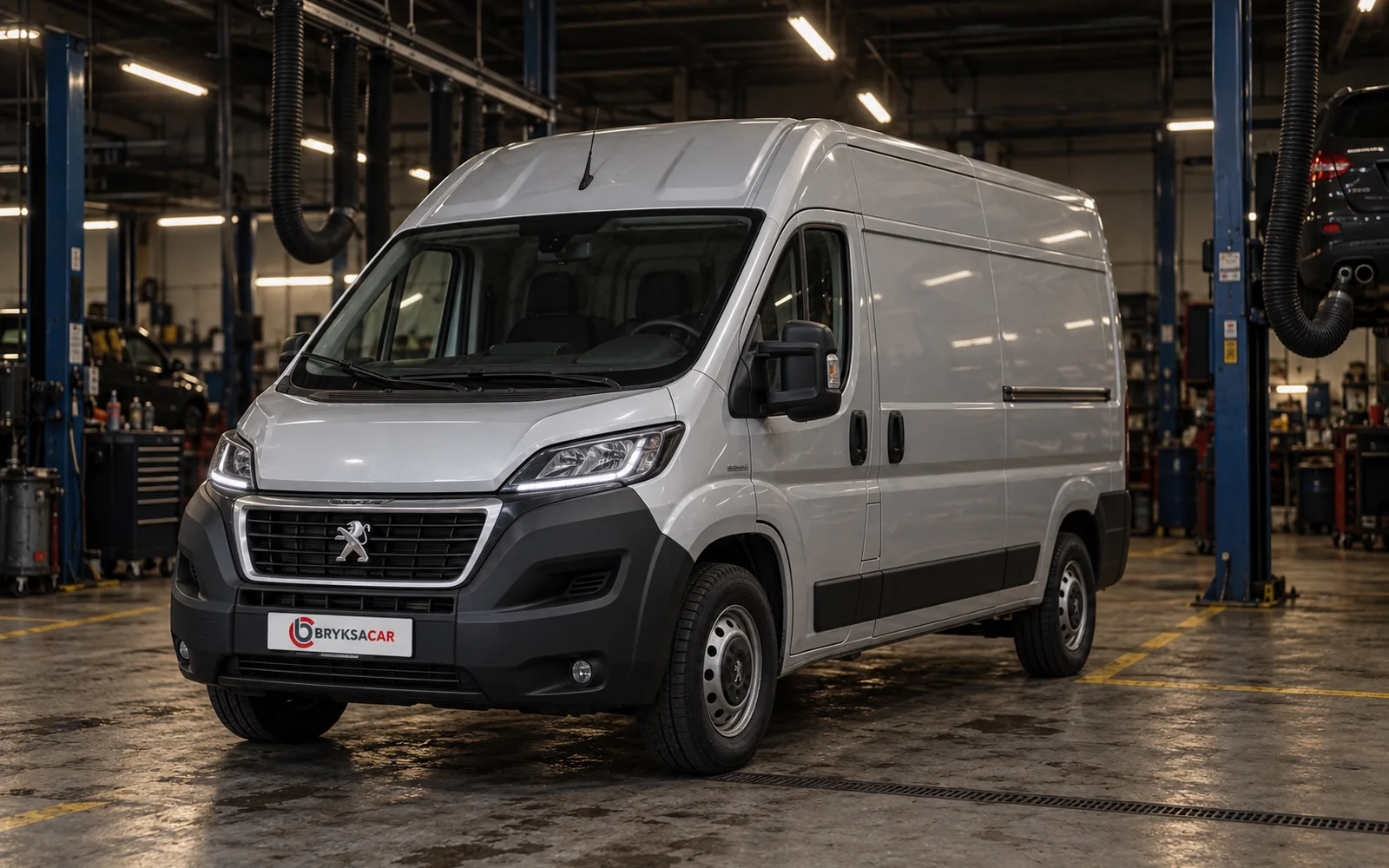 Peugeot Boxer w hali warsztatu